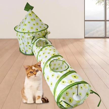 Cat Play Tunnel Foldable Tent Tube Interactive Drilling Tunnel Toy Indoor Pets