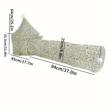 Cat Play Tunnel Foldable Tent Tube Interactive Drilling Tunnel Toy Indoor Pets