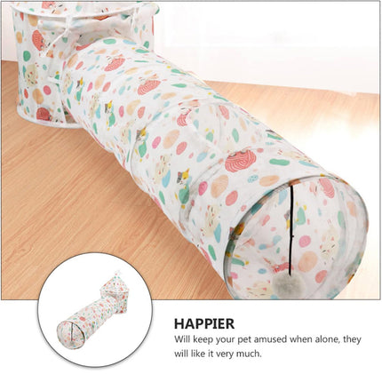 Cat Play Tunnel Foldable Tent Tube Interactive Drilling Tunnel Toy Indoor Pets