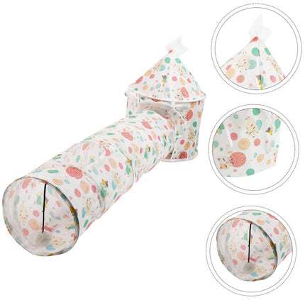 Cat Play Tunnel Foldable Tent Tube Interactive Drilling Tunnel Toy Indoor Pets