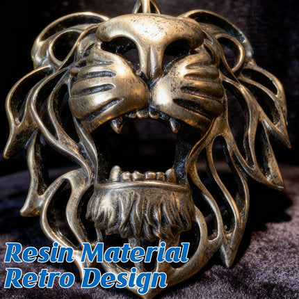 Lion Head Wall Decor Resin Wall Hanging Sculpture Home Living Room Decoration