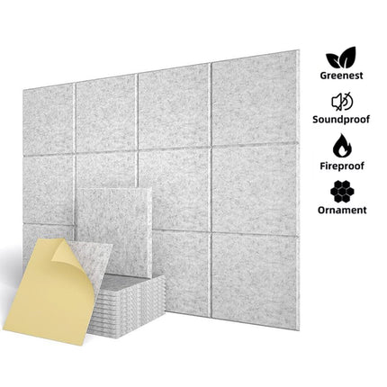 12pcs 30x30cm Self-Adhesive Acoustic Foam Sound Proofing Absorbing Panels