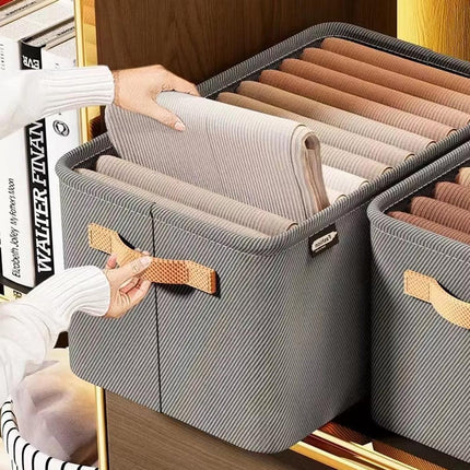 3PCS Clothes Storage Box Fabric Organizer Basket Storage Containers Organizer