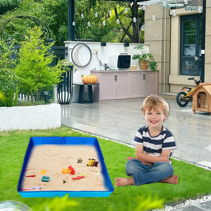 Folding Square Sand Table Portable Play Tray for Indoor Outdoor Use with Beach Toys