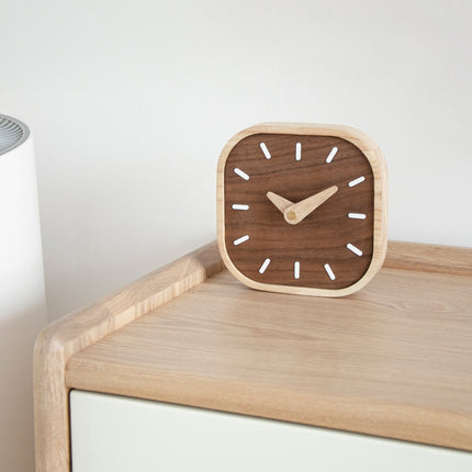 Quiet Running Solid Black Walnut Wood Desk Clock Small Table Clock Home Decor