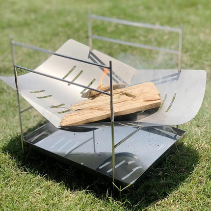 Outdoor Portable Camping Bench Grill Ultra Light Detachable Fire Burning Stove