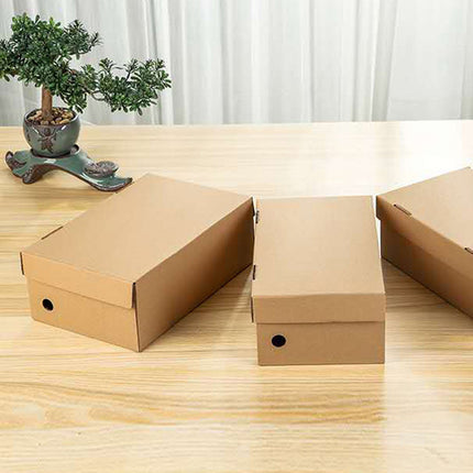 20pcs Kraft Paper Shoe Boxes Clamshell Storage Box for Men Women Shoes Organizer