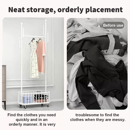 Clothes Hanger Stand Model Floor Standing Room Rack Movable Coat Rack Organizer