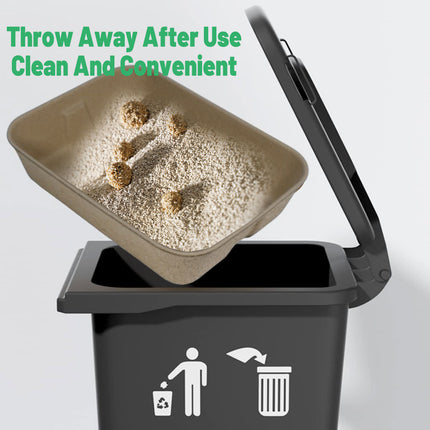 10pcs Disposable Litter Box Pulp Degradable Pet Tray Travel Portable Eco Use