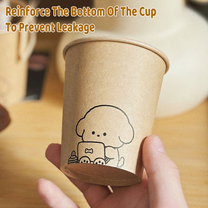 300PCS Disposable Food-Grade Paper Cups 250ml LeakProof for Party Water Hot Cold