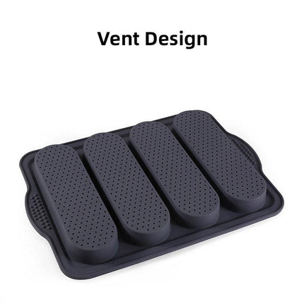 Silicone Cake Mould Oval 4 Compartment Non Stick Baking Pan Home Kitchen Tools