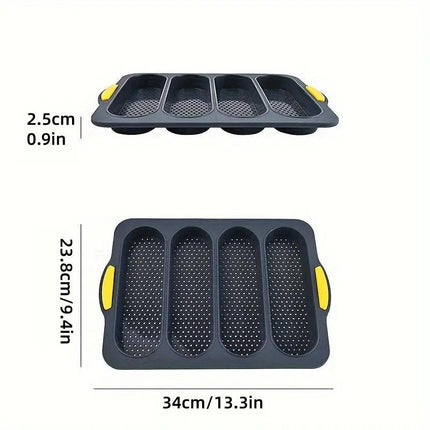 Silicone Cake Mould Oval 4 Compartment Non Stick Baking Pan Home Kitchen Tools