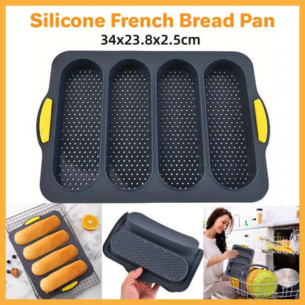 Silicone Cake Mould Oval 4 Compartment Non Stick Baking Pan Home Kitchen Tools