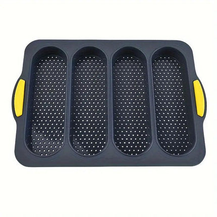 Silicone Cake Mould Oval 4 Compartment Non Stick Baking Pan Home Kitchen Tools