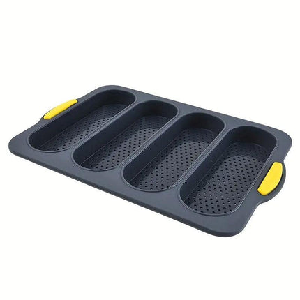 Silicone Cake Mould Oval 4 Compartment Non Stick Baking Pan Home Kitchen Tools