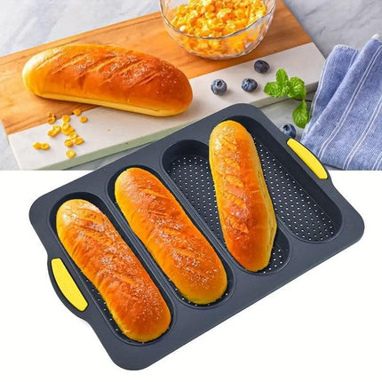Silicone Cake Mould Oval 4 Compartment Non Stick Baking Pan Home Kitchen Tools