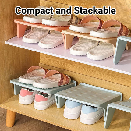 5pcs Double Layer Shoe Rack Simple Storage Organizer Space Saving Shoe Holder
