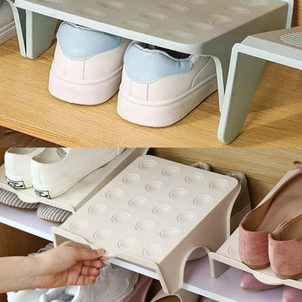 5pcs Double Layer Shoe Rack Simple Storage Organizer Space Saving Shoe Holder