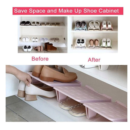 5pcs Double Layer Shoe Rack Simple Storage Organizer Space Saving Shoe Holder