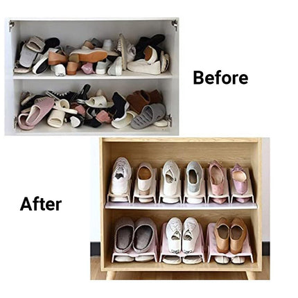 5pcs Double Layer Shoe Rack Simple Storage Organizer Space Saving Shoe Holder