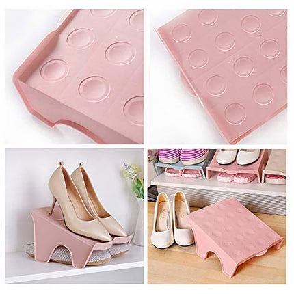 5pcs Double Layer Shoe Rack Simple Storage Organizer Space Saving Shoe Holder