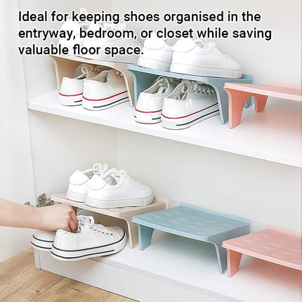 5pcs Double Layer Shoe Rack Simple Storage Organizer Space Saving Shoe Holder
