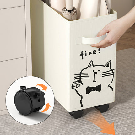 Storage Basket Under Bag Table Wheeled Trolley Movable Storage Basket for Home