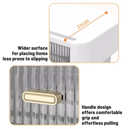 Desktop Monitor Stand Riser 54x21x15cm 3 Drawer Storage White Black for Office