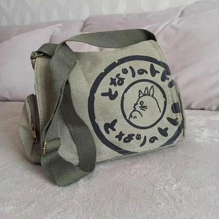 Canvas Shoulder Messenger Bag Large Capacity Travel Laptop Crossbody Bag