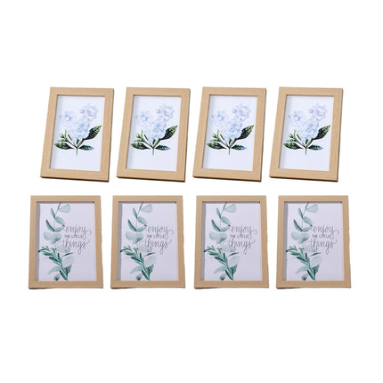 Photo Frame Display Stand Set DIY Wooden Picture Holder 8PCS Desktop Decoration