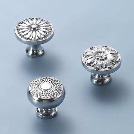 Drawer Cabinet Handle Silver 6Styles Single Hole Modern Minimalist Furniture