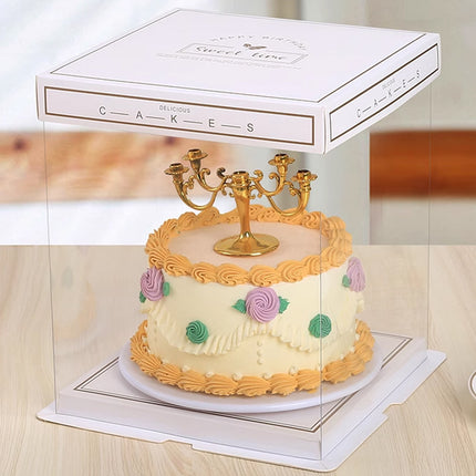 10PCS Clear Cake Box Treat Display Portable Packaging Food Safe PET Birthday