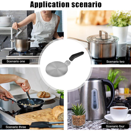 Cooking Induction Adapter Stainless Steel Converter Heat Efficient for Kitchen