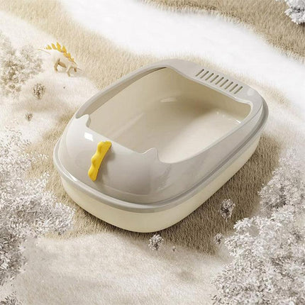 Semi Enclosed Cat Litter Box Large Detachable Washable Toilet Bedpan for Cats