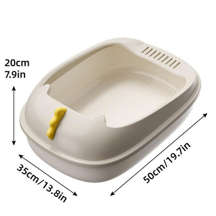 Semi Enclosed Cat Litter Box Large Detachable Washable Toilet Bedpan for Cats