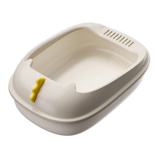 Semi Enclosed Cat Litter Box Large Detachable Washable Toilet Bedpan for Cats