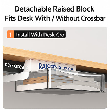 Under Table Hidden Drawer Self Stick or Drill Install Home Office Storage Tray