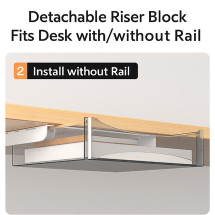Under Table Hidden Drawer Self Stick or Drill Install Home Office Storage Tray