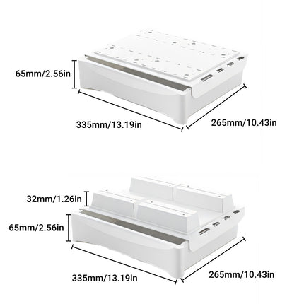 Under Table Hidden Drawer Self Stick or Drill Install Home Office Storage Tray