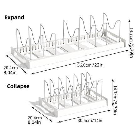 Adjustable Telescopic Pot Rack Cabinet Kitchen Sink Storage Shelf Organizer Use