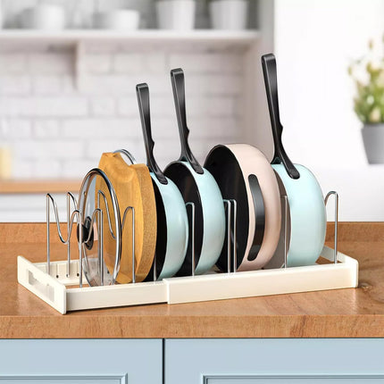 Adjustable Telescopic Pot Rack Cabinet Kitchen Sink Storage Shelf Organizer Use