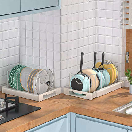 Adjustable Telescopic Pot Rack Cabinet Kitchen Sink Storage Shelf Organizer Use
