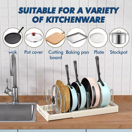 Adjustable Telescopic Pot Rack Cabinet Kitchen Sink Storage Shelf Organizer Use