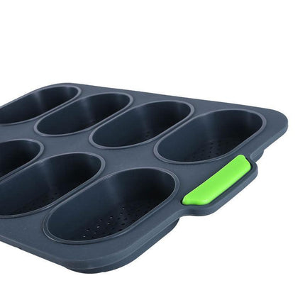 Silicone Cake Mould Oval 8 Compartment Non Stick Baking Pan Kitchen Tools Set