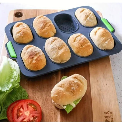 Silicone Cake Mould Oval 8 Compartment Non Stick Baking Pan Kitchen Tools Set