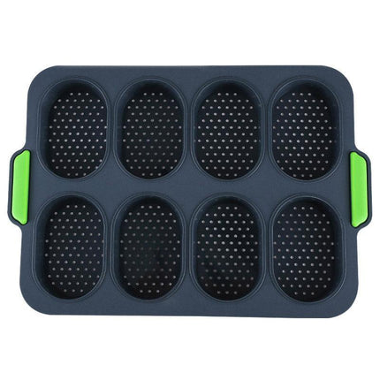 Silicone Cake Mould Oval 8 Compartment Non Stick Baking Pan Kitchen Tools Set