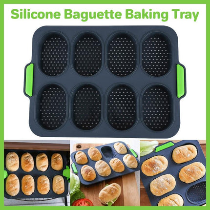 Silicone Cake Mould Oval 8 Compartment Non Stick Baking Pan Kitchen Tools Set