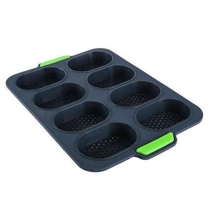 Silicone Cake Mould Oval 8 Compartment Non Stick Baking Pan Kitchen Tools Set