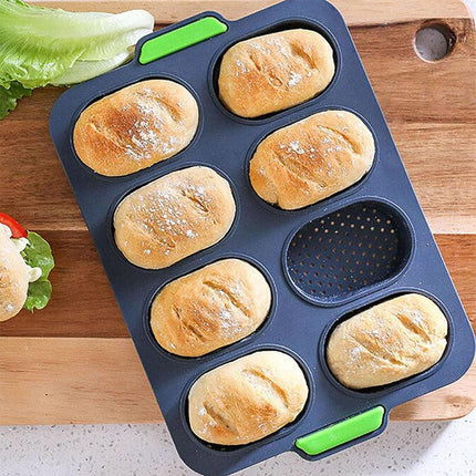 Silicone Cake Mould Oval 8 Compartment Non Stick Baking Pan Kitchen Tools Set
