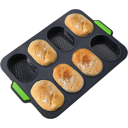 Silicone Cake Mould Oval 8 Compartment Non Stick Baking Pan Kitchen Tools Set